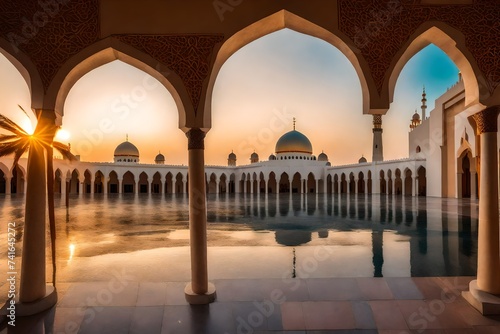 A beautiful islamic mosque for ramadan generated by AI © Kashif
