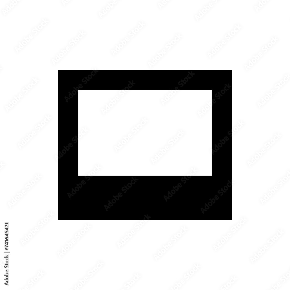 Black polaroid photo frame for design on transparent background Black polaroid photo frame for design on transparent background