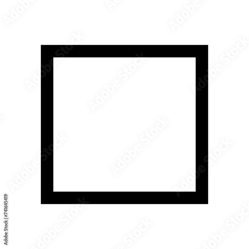  Black Square Frame Element With Line Border PNG. Square Geometric Shape Line Art Vector Frame For Design. 