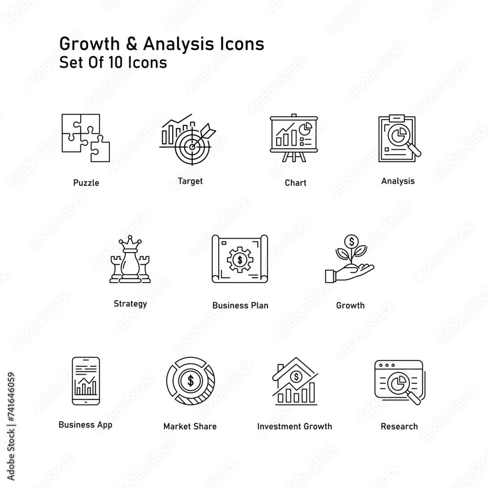 Growth and Analysis Vector Icon Design Growth and Analysis Vector Icon Design