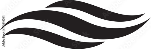 Wave style logo, vector icon on white background