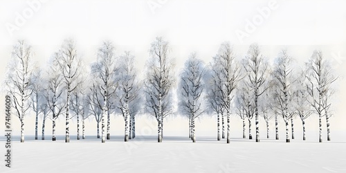 Wallpaper Mural Set of silver birch trees on a pure white background Torontodigital.ca