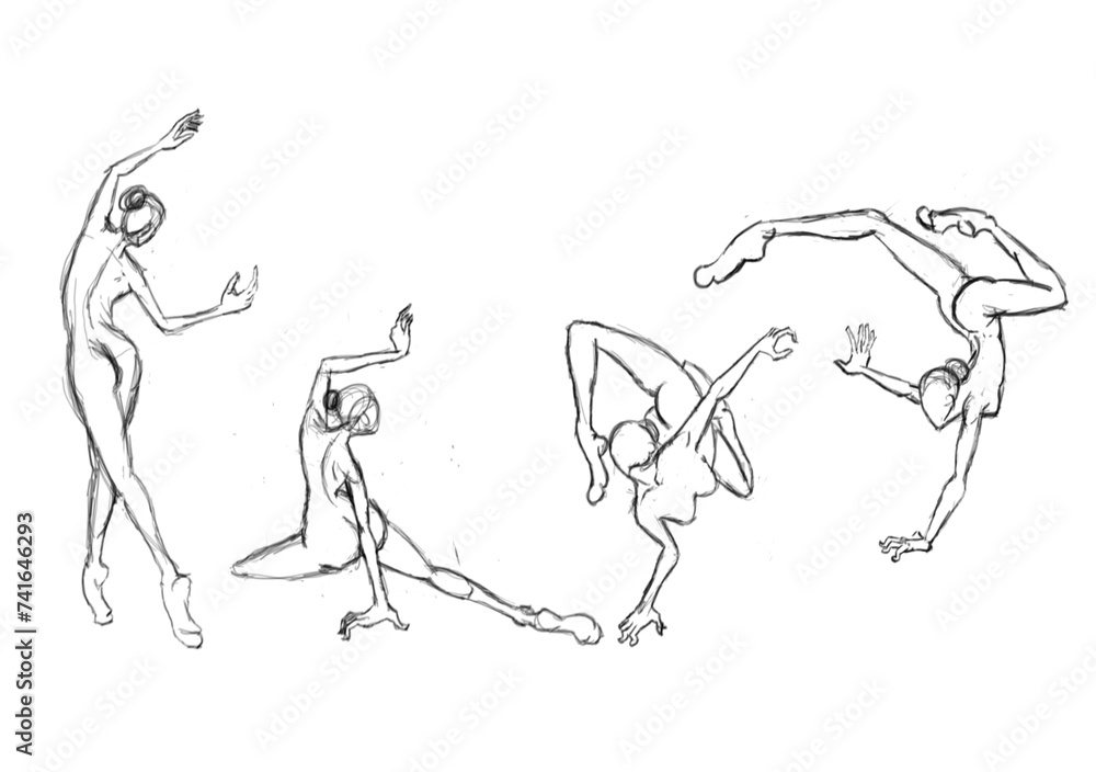 Fototapeta premium sketch of female pose