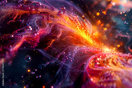 Cosmic Dance of Vibrant Hues created with Generative AI technology