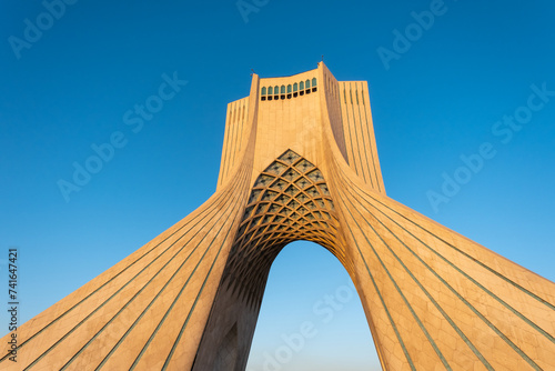 Fragment of Azadi Tower or Freedom Tower formerly known as the Shahyad Tower in Tehran, Iran.