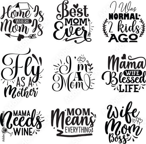 Funny Mom SVG Designs Bundle