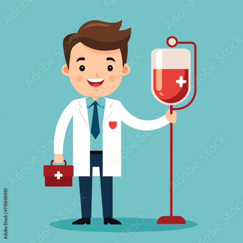 doctor free donating blood with patient