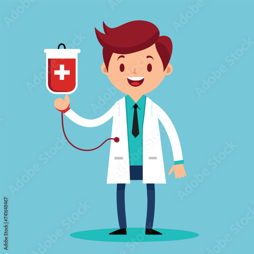 doctor free donating blood with patient