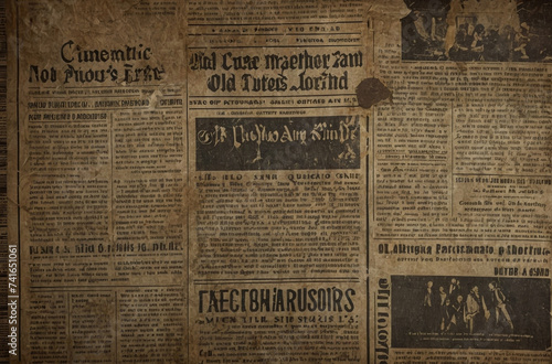 old newspaper with words background