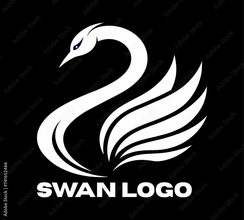creative swan logo design template creative swan logo design template