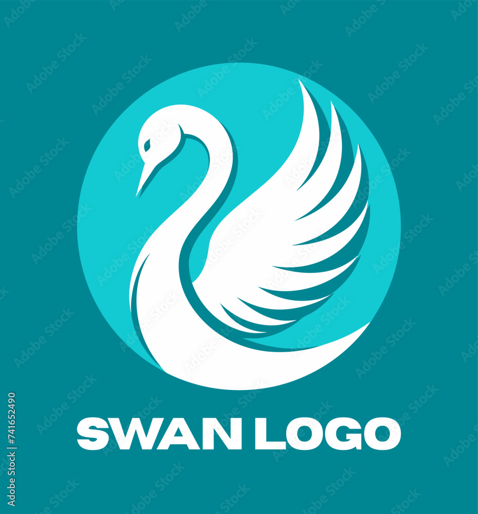 Obraz premium creative swan logo design template