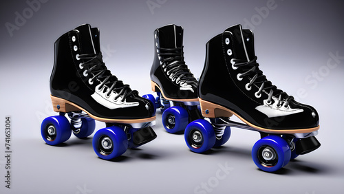 glassy roller skates shoe on a Dark background. roller skates. illustration of a skate