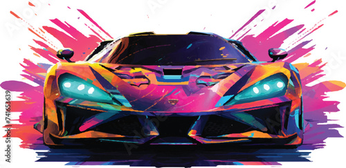 supercar sports car glow punk