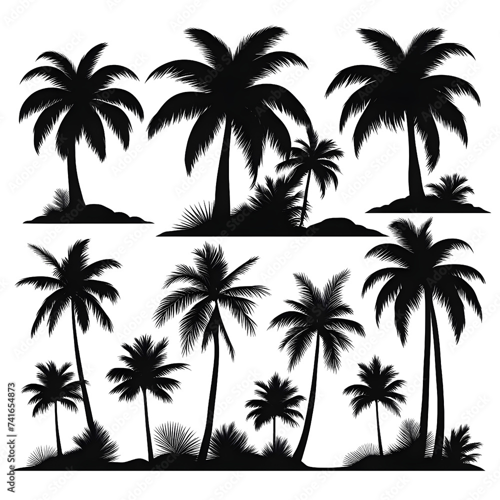 vector black palm icon on white background
