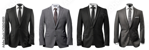 Set of stylish business suits cut out photo