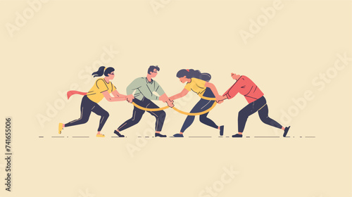 Teamwork vector flat minimalistic isolated illustration