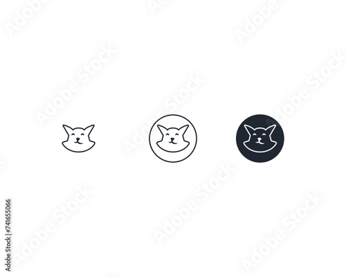 Pet Cat logo design template vector, line of pet logo design suitable for pet shop, store, cafe, business, hotel, veterinary clinic, Domestic animal vector illustration logotype, sign or symbol. 