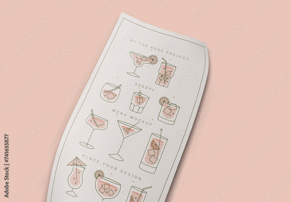3d Restaurant Menu Mockup Stock Template | Adobe Stock