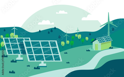 vector green energy industry concept illustration