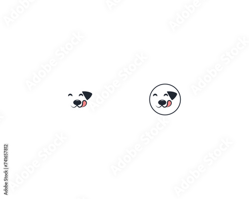 Pet Dog logo design template vector, line of pet logo design suitable for pet shop, store, cafe, business, hotel, veterinary clinic, Domestic animal vector illustration logotype, sign or symbol. 