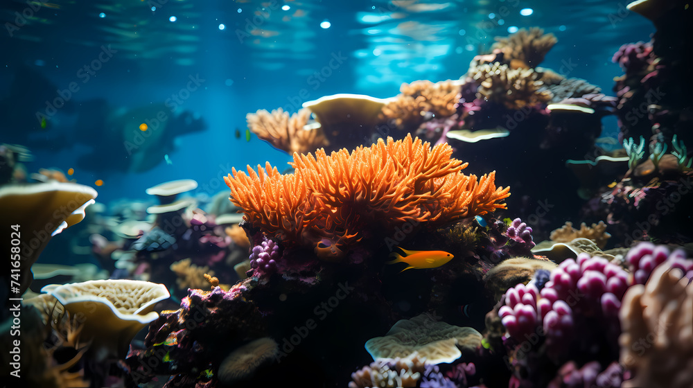 custom made wallpaper toronto digitalBeautiful undersea tropical fluorescent sea anemone on deep sea coral reef