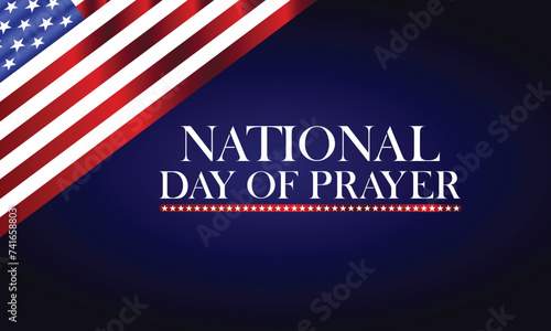 National Day Of Prayer Stylish Text With Usa Flag illustration Design photo