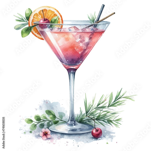 cocktail with lime and cherry