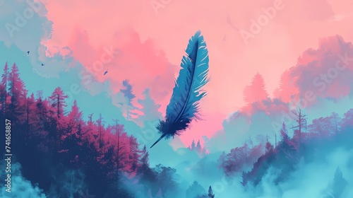 bird feathers background pattern, banner, wings background picture, seamless background © Nikita44