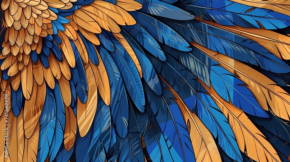 Fototapeta premium bird feathers background pattern, banner, wings background picture, seamless background