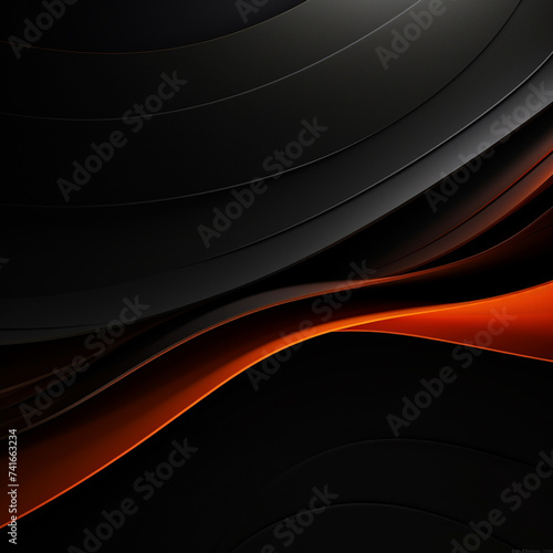 Illustration, straight, clear, beautiful continuous linear dark red lines, unusual curves, on a black background, wallpaper design, nice colors.