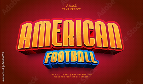 American Football Editable Text Effect Style 3d Bold Sport Vintage