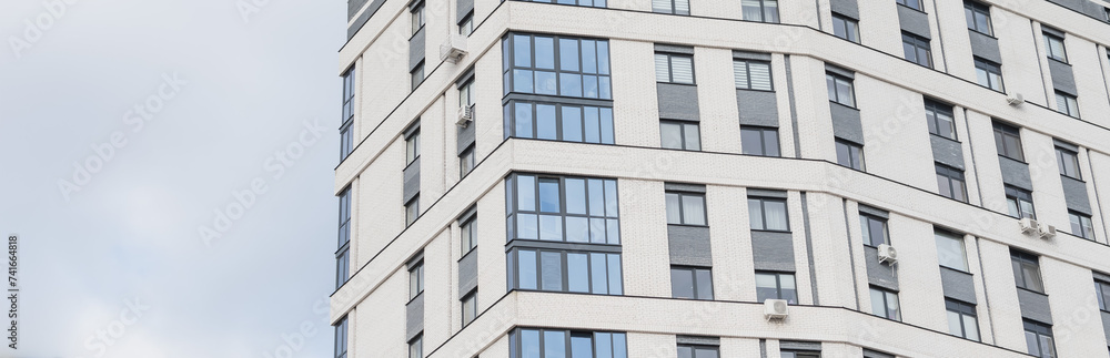 New urban multi-storey building with apartments