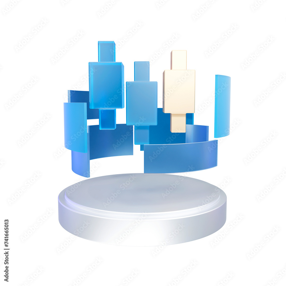 Candlestick chart 3d rendering illustration Stock Illustration | Adobe ...