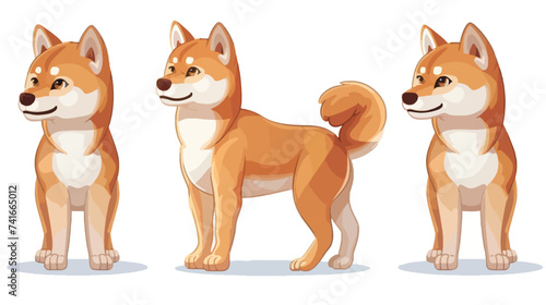 Cute Shiba Inu Dog cartoon vector illustration 