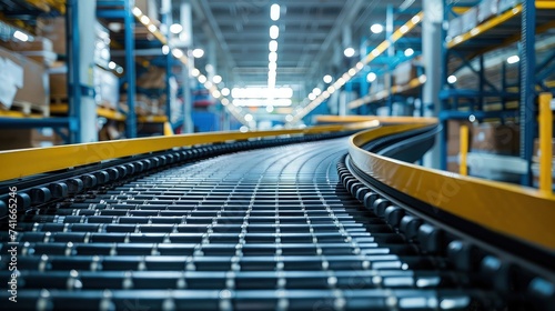 Conveyor Belt Dynamics. Showcasing Seamless Material Transport Automation