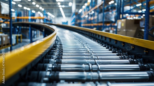 Conveyor Belt Dynamics. Showcasing Seamless Material Transport Automation