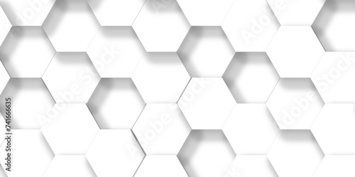 Abstract background with hexagonal grid white and gray hexagon polygonal pattern background vector. Minimal seamless bright white abstract honeycomb background. 