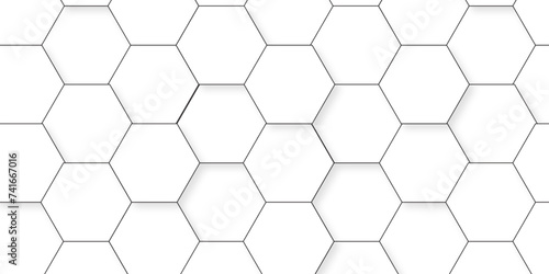 Abstract background with hexagonal grid white and gray hexagon polygonal pattern background vector. Minimal seamless bright white abstract honeycomb background.	
