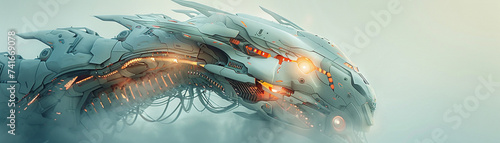 Robotic dragon with pollution filtering lungs soft light cleaning the air perfect for environmental stock images