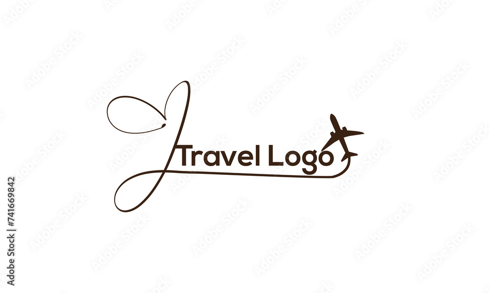 L letter Concept air plane and travel logo. Air Travel Logo Design with L letter.