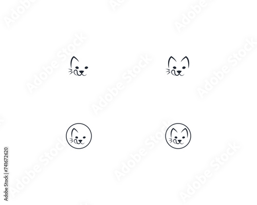 Pet Cat logo design template vector, line of pet logo design suitable for pet shop, store, cafe, business, hotel, veterinary clinic, Domestic animal vector illustration logotype, sign or symbol