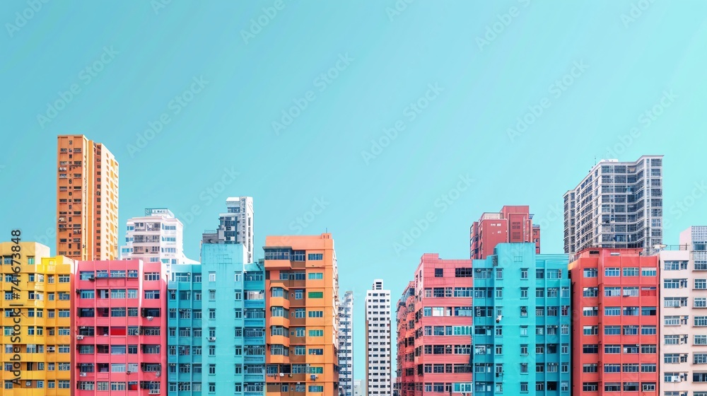 Buildings of various colors lined the streets, creating a vibrant and eclectic cityscape. From the bold reds and yellows of bustling shops to the serene blues and greens of residential complexes,