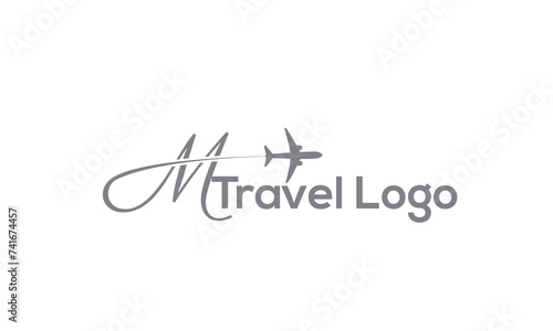 Letter M Travel Logo Template Design Vector, Emblem, Design Concept, Creative Symbol, Icon