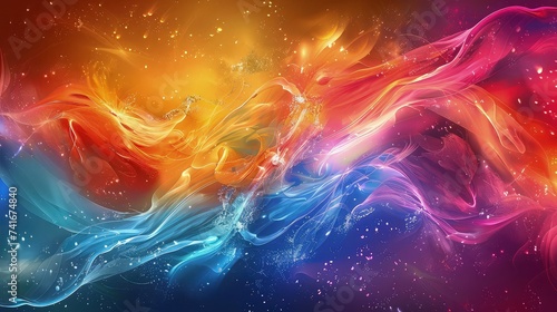 Abstract Liquid Wave Background with Vibrant Colors © pengedarseni