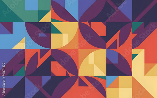 Color Abtract Geometric Block Pattern Banner Background and Wallpeper
