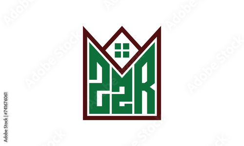 ZZR initial letter real estate builders logo design vector. construction ,housing, home marker, property, building, apartment, flat, compartment, business, corporate, house rent, rental, commercial photo