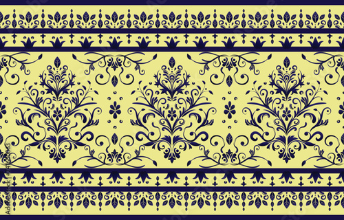 Ethnic Pattern. Ethnic India seamless pattern design oriental style. Damask India Motif.
