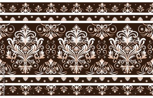 Ethnic Pattern. Ethnic India seamless pattern design oriental style. Damask India Motif.