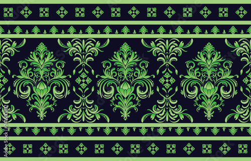 Ethnic Pattern. Ethnic India seamless pattern design oriental style. Damask India Motif.