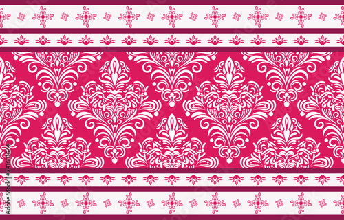 Ethnic Pattern. Ethnic India seamless pattern design oriental style. Damask India Motif.
